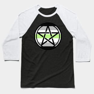 Small Print Pentacle LGBT Flag Agender Baseball T-Shirt